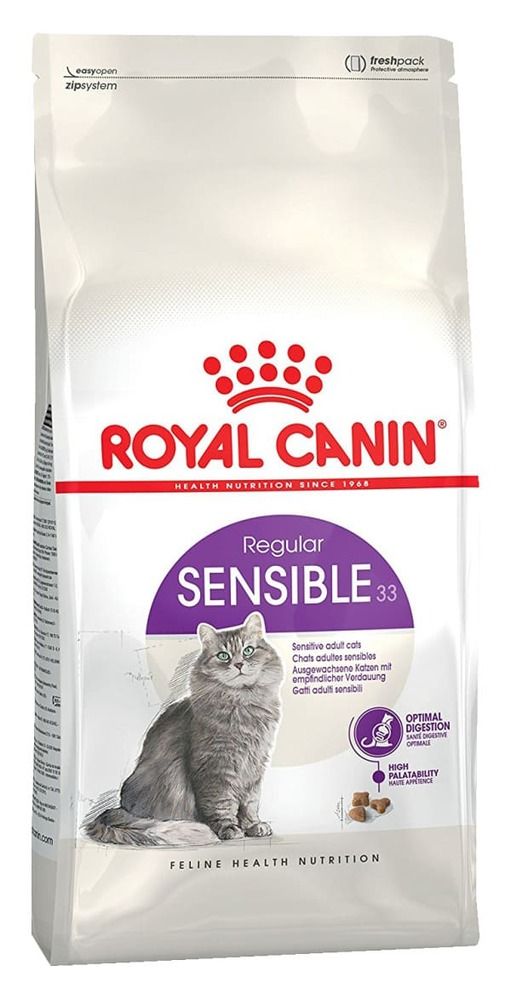 Купить Royal Canin Sensible 33 сухой корм сля взрослых кошек с чувствительной пищеварительной системой 2кг