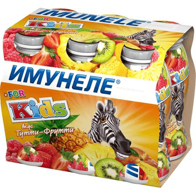 Купить НАПИТОК КИСЛОМОЛОЧНЫЙ ИМУНЕЛЕ FOR KIDS ТУТТИ-ФРУТТИ 6 ШТ. Х 100 Г . доставка продуктов тюмень . доставка продуктов в тюмени . доставка фруктов 