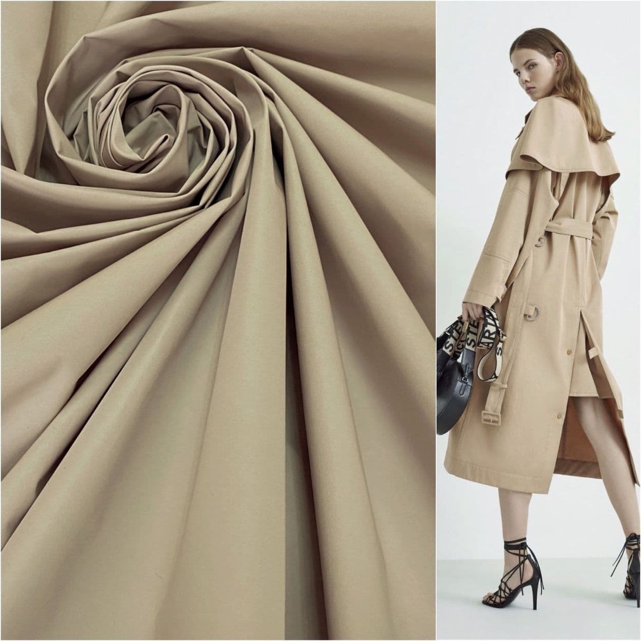 Купить плащевую ткань хлопок с пропиткой Max Mara