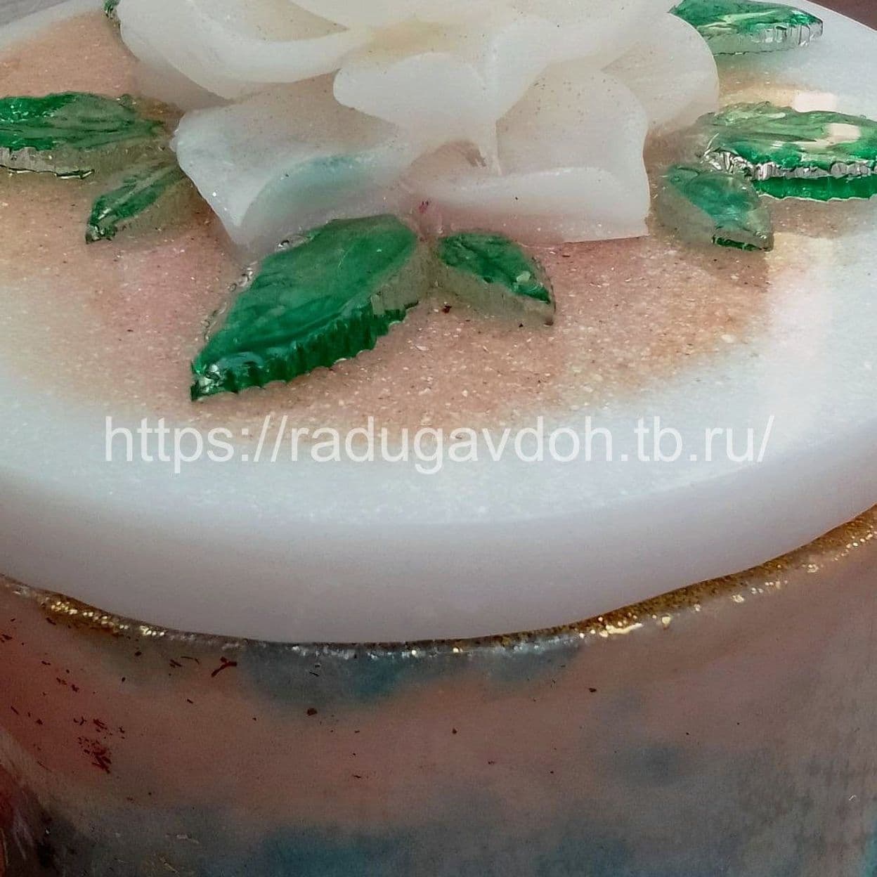 Купить 2 за 1 покупку! Шкатулка бело-голубая с древесной мукой,  с вязанкой "Лотос"-4  ( с подарком , маленькой шкатулкой) — Копия