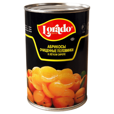 Купить АБРИКОСЫ LORADO ОЧИЩЕННЫЕ ПОЛОВИНКИ В ЛЕГКОМ СИРОПЕ 425 Г. доставка продуктов Тюмень . доставка продуктов в Тюмени . доставка фруктов Тюмень . 