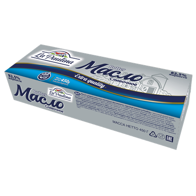 Купить МАСЛО СЛИВОЧНОЕ LA PAULINA 85% 450 Г. доставка продуктов Тюмень . доставка продуктов в Тюмени . доставка фруктов Тюмень . доставка фруктов в Тю