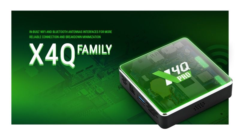 Купить Смарт ТВ Приставка Ugoos X4Q PRO 4/32 Гб Amlogic S905X4 Android 11.0 Пульт C Гироскопом И Голосовым Управлением