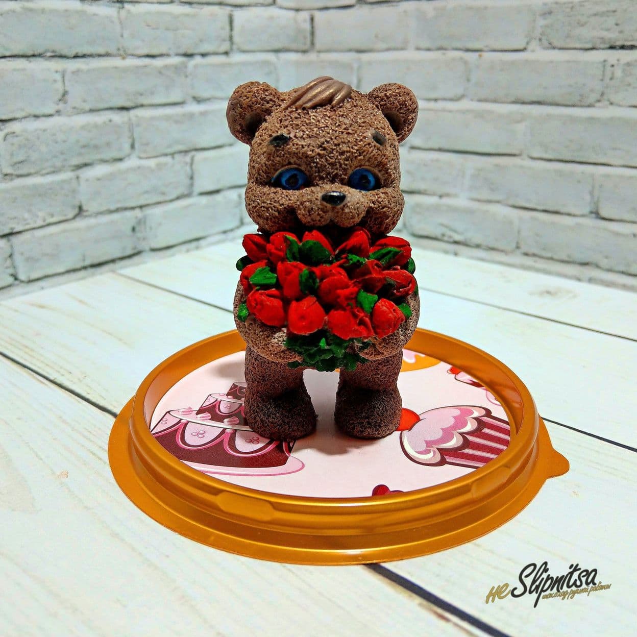 Купить Мишка с тюльпанами 3D