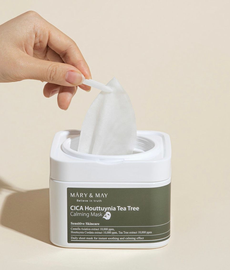 Купить Набор масок с центеллой для чувствительной кожи Mary&May Cica Houttuynia Tea Tree Calming Mask