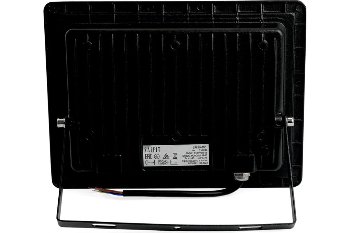 Купить Прожектор светодиодный 2835SMD, 100W, 6400K, AC220V/50Hz IP65 черный в корпусе, SFL90-100