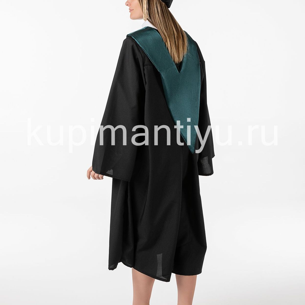 Купить Мантия магистра с шапочкой, розовая накидка темно-зеленая