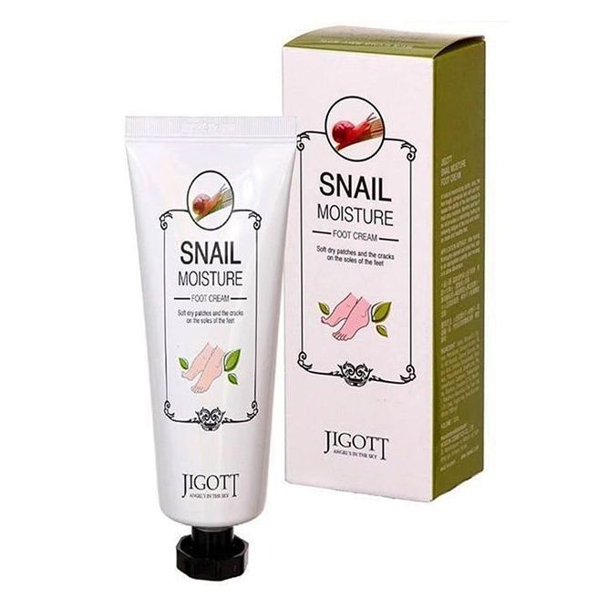 Купить Jigott Увлажняющий крем для ног с муцином 100мл/ Snail moisture foot cream