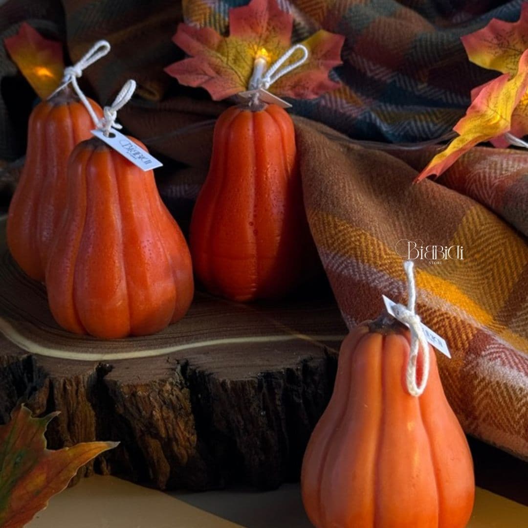 Купить Интерьерная свеча "Тыква" с ароматом печенья. Вид 2