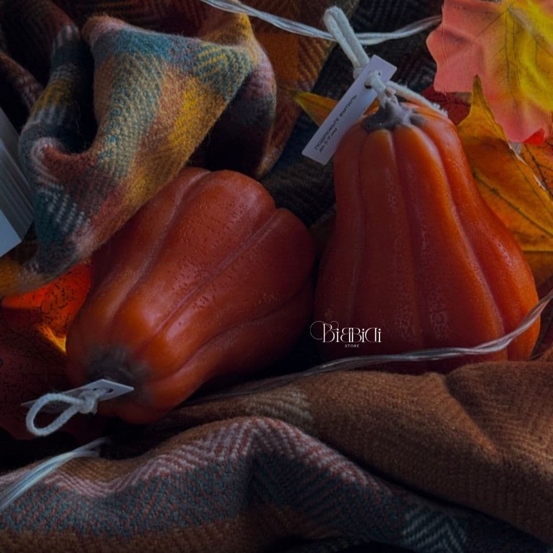 Купить Интерьерная свеча "Тыква" с ароматом печенья. Вид 2