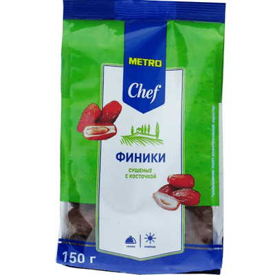 Купить ФИНИКИ СУШЕНЫЕ METRO CHEF С КОСТОЧКОЙ 150 Г. доставка продуктов тюмень . доставка продуктов в тюмени . доставка фруктов тюмень . доставка фрукт