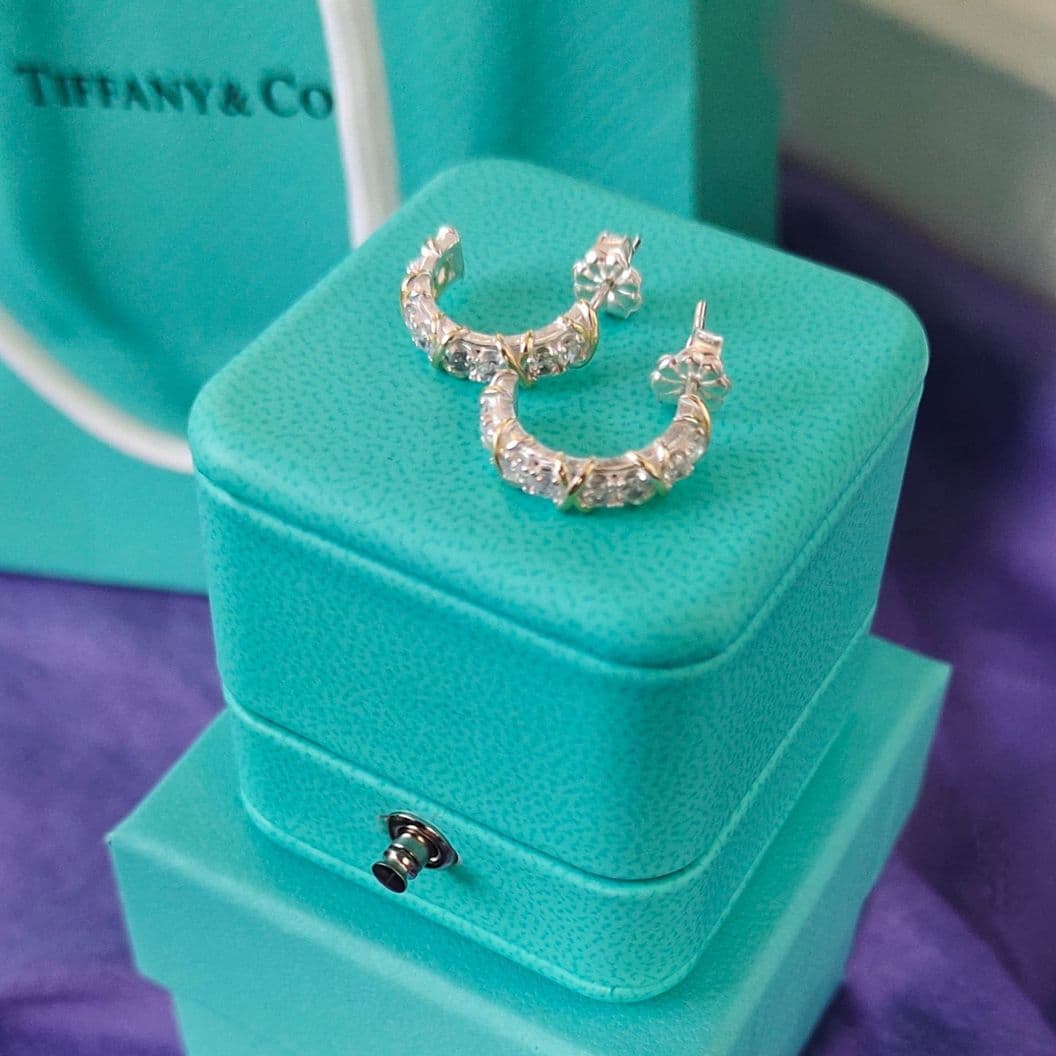 Купить Золотые  серьги Tiffany Schlumberger sixteen stone кольца Акция