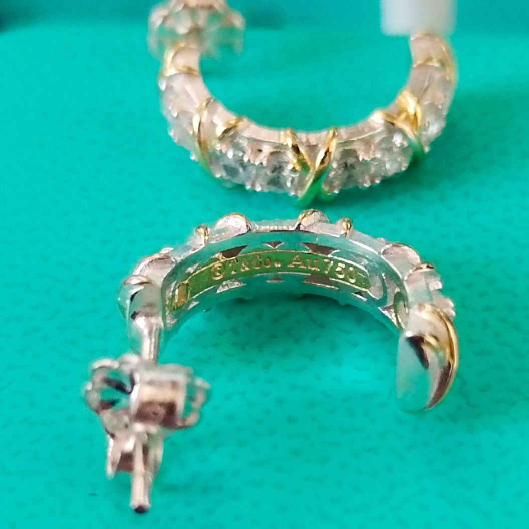 Купить Золотые  серьги Tiffany Schlumberger sixteen stone кольца Акция
