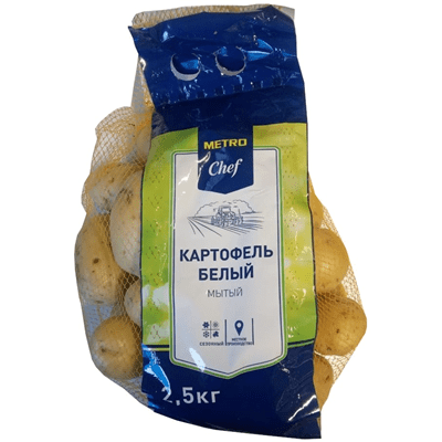 Купить КАРТОФЕЛЬ METRO CHEF БЕЛЫЙ МЫТЫЙ ~ 2,5 КГ.  доставка продуктов тюмень . доставка продуктов в тюмени . доставка фруктов тюмень . доставка фрукто