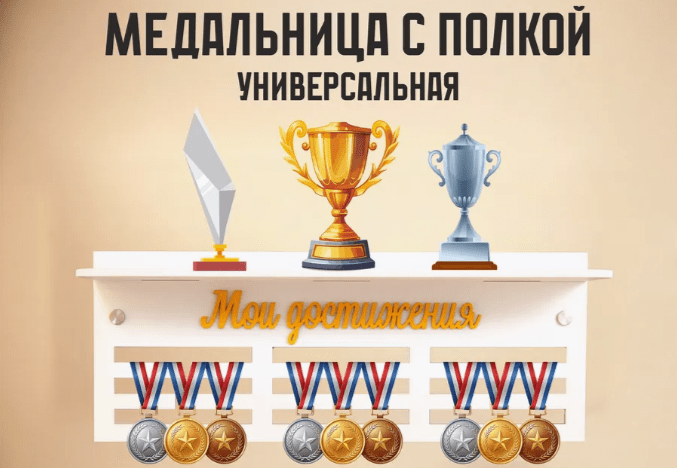 Купить Медальница с полкой