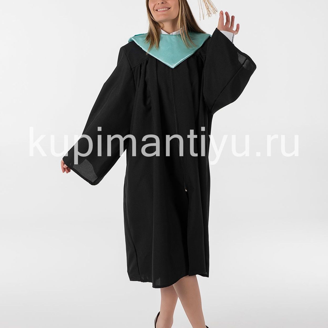 Купить Мантия магистра с шапочкой, розовая накидка бирюзовая