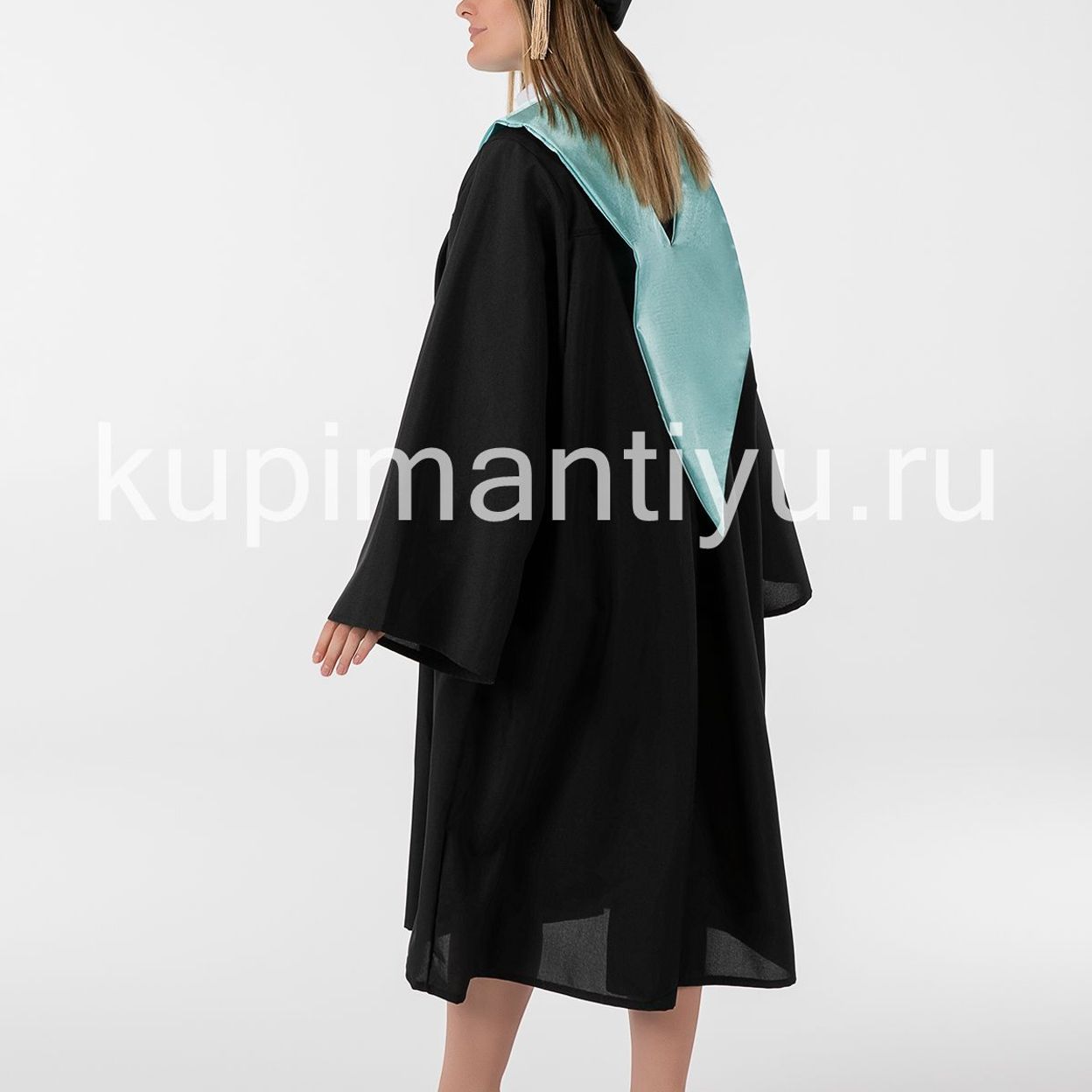Купить Мантия магистра с шапочкой, розовая накидка бирюзовая