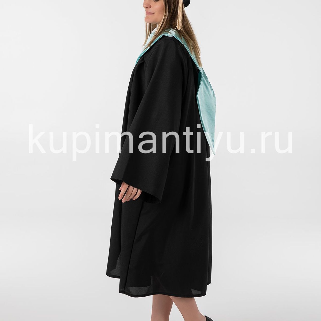 Купить Мантия магистра с шапочкой, розовая накидка бирюзовая