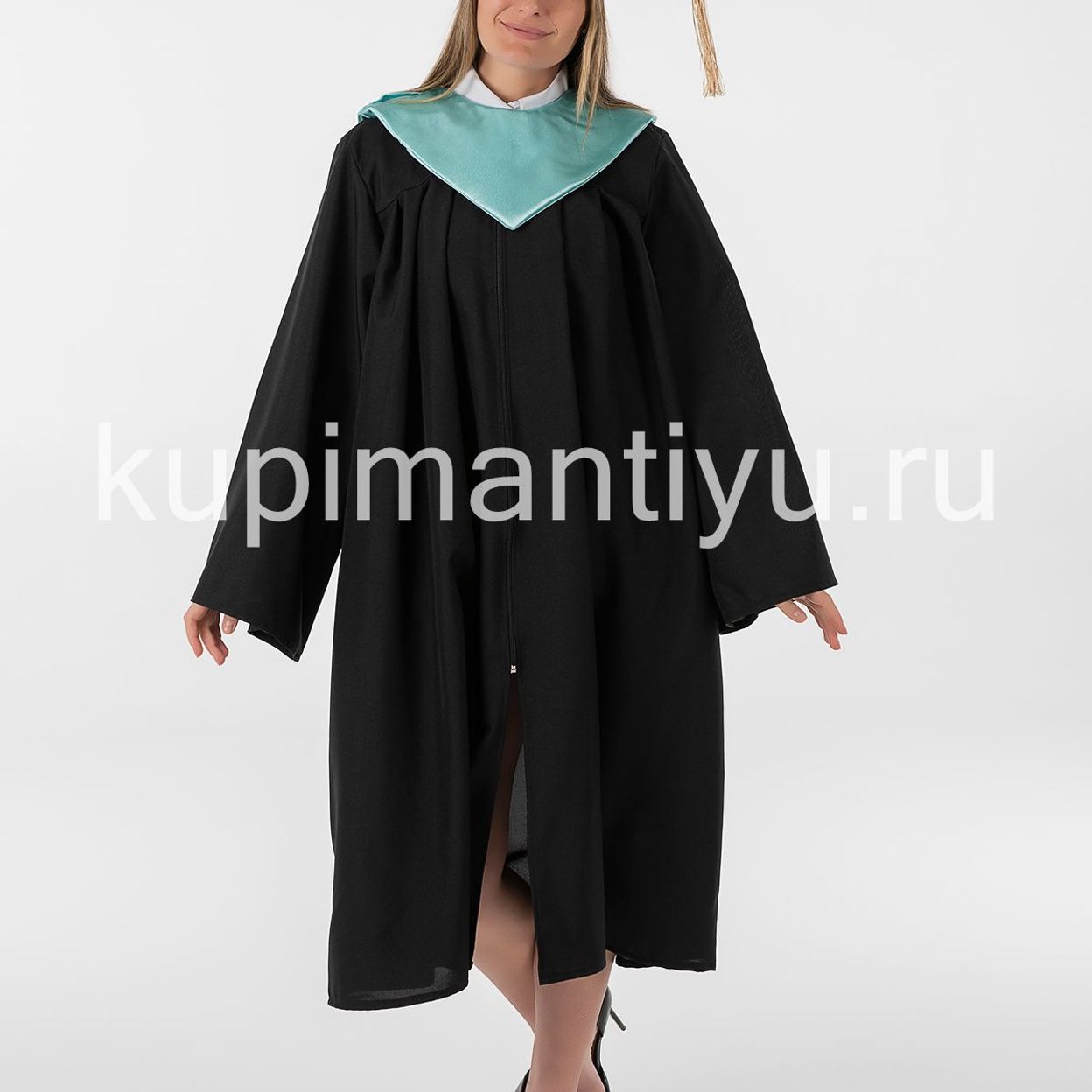Купить Мантия магистра с шапочкой, розовая накидка бирюзовая