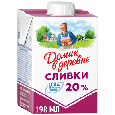 Купить СЛИВКИ ДОМИК В ДЕРЕВНЕ СТЕРИЛИЗОВАННЫЕ 20% 480 Г. доставка продуктов Тюмень . доставка продуктов в Тюмени . доставка фруктов Тюмень . доставка 