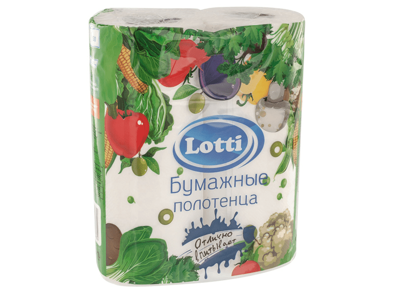 Купить Полотенца бумажные "Lotti" (2 слоя, 2 рулона)