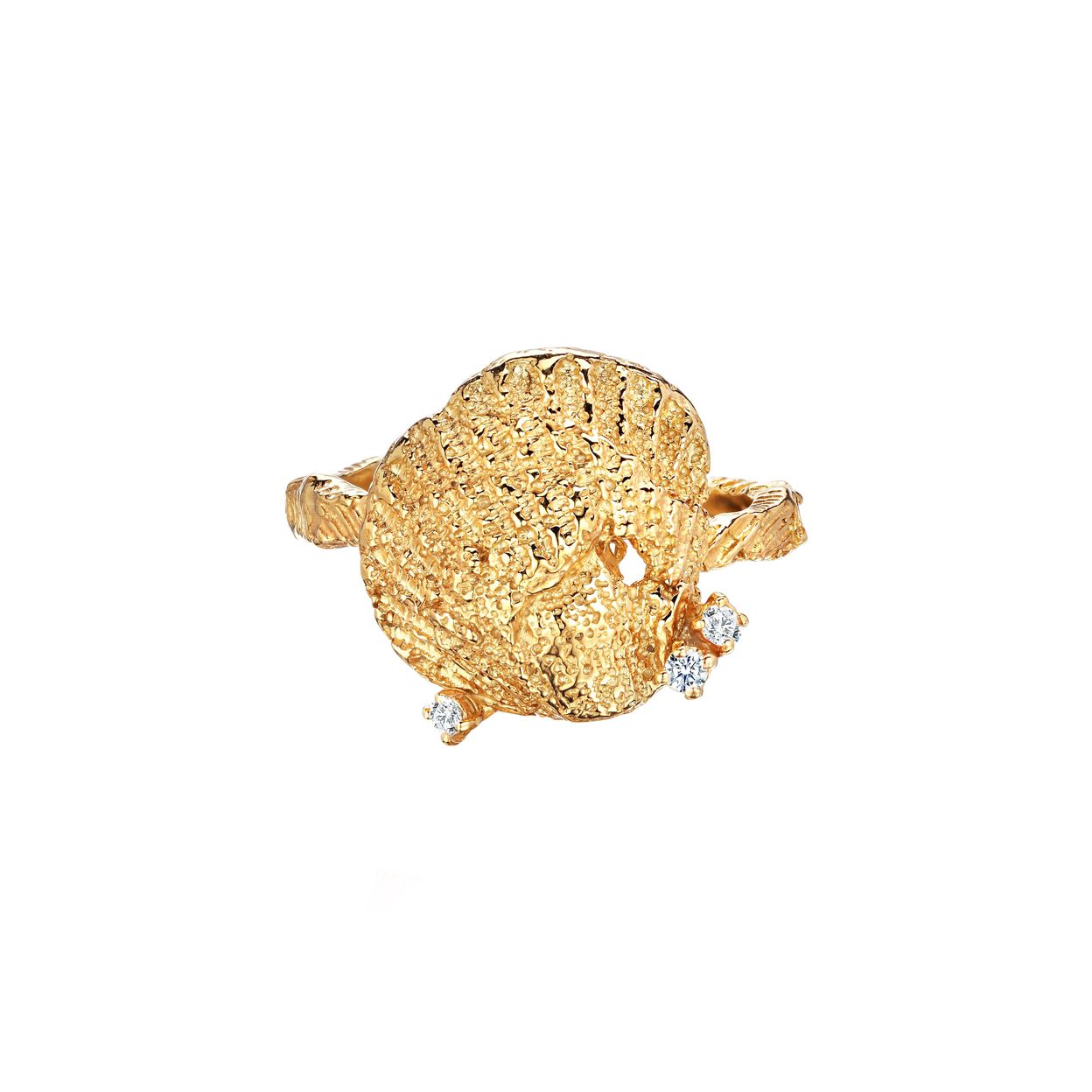 Купить MORE VNUTRI Кольцо с одной ракушкой, позолота