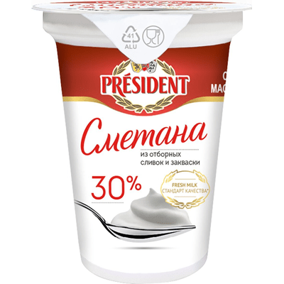 Купить СМЕТАНА PRESIDENT 30% 350 Г. доставка продуктов тюмень . доставка продуктов в тюмени . доставка фруктов тюмень . доставка фруктов в тюмени . до