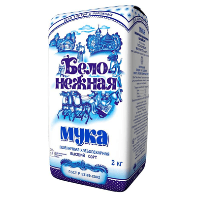 Купить МУКА БЕЛО-НЕЖНАЯ ПШЕНИЧНАЯ ХЛЕБОПЕКАРНАЯ ВЫСШИЙ СОРТ 2 КГ. доставка продуктов Тюмень . доставка продуктов в Тюмени . доставка фруктов Тюмень . 