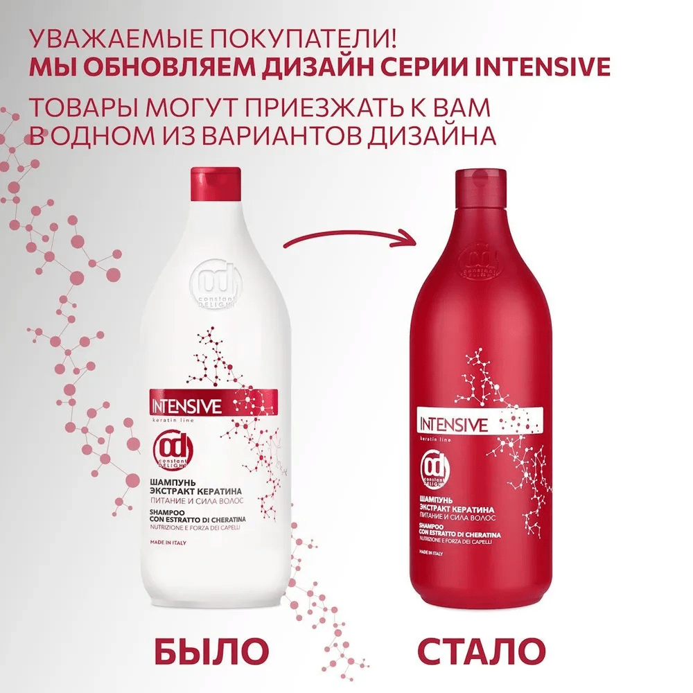 Купить Шампунь для волос с экстрактом кератина Питание и сила CONSTANT DELIGHT INTENSIVE, 1000 мл