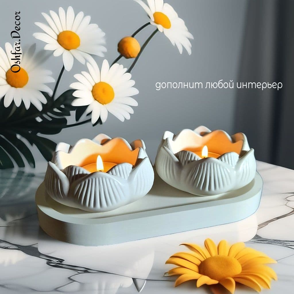 Купить Подсвечник Scandi из гипса / цвет белый /