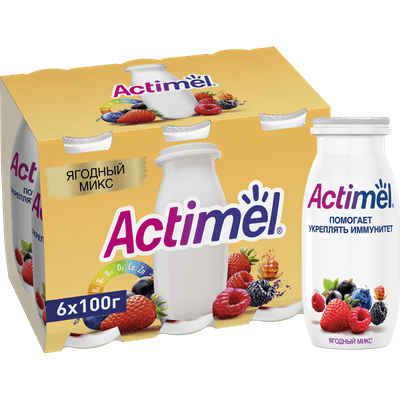 Купить НАПИТОК ACTIMEL МУЛЬТИВИТАМИНЫ ЯГОДНЫЙ МИКС 2,5% 100 Г. Х 6 ШТ. с доставкой на дом . Доставка продуктов Тюмень , доставка продуктов в Тюмени , 