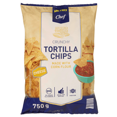 Купить ЧИПСЫ КУКУРУЗНЫЕ CHEESE METRO CHEF 750 Г. с доставкой на дом . Доставка продуктов Тюмень , доставка продуктов в Тюмени , dostavka-produktov-tyu