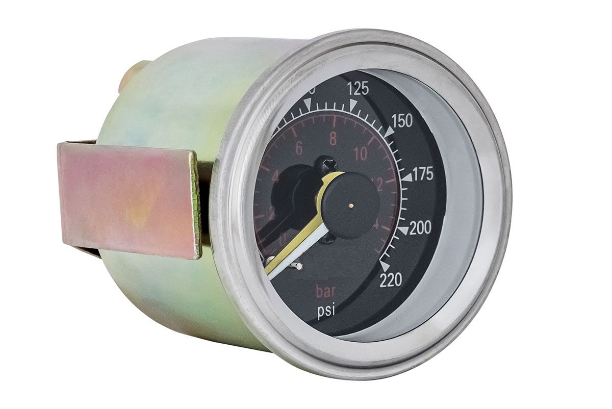 Купить Манометр двухстрелочный с подсветкой, 15бар (220psi)