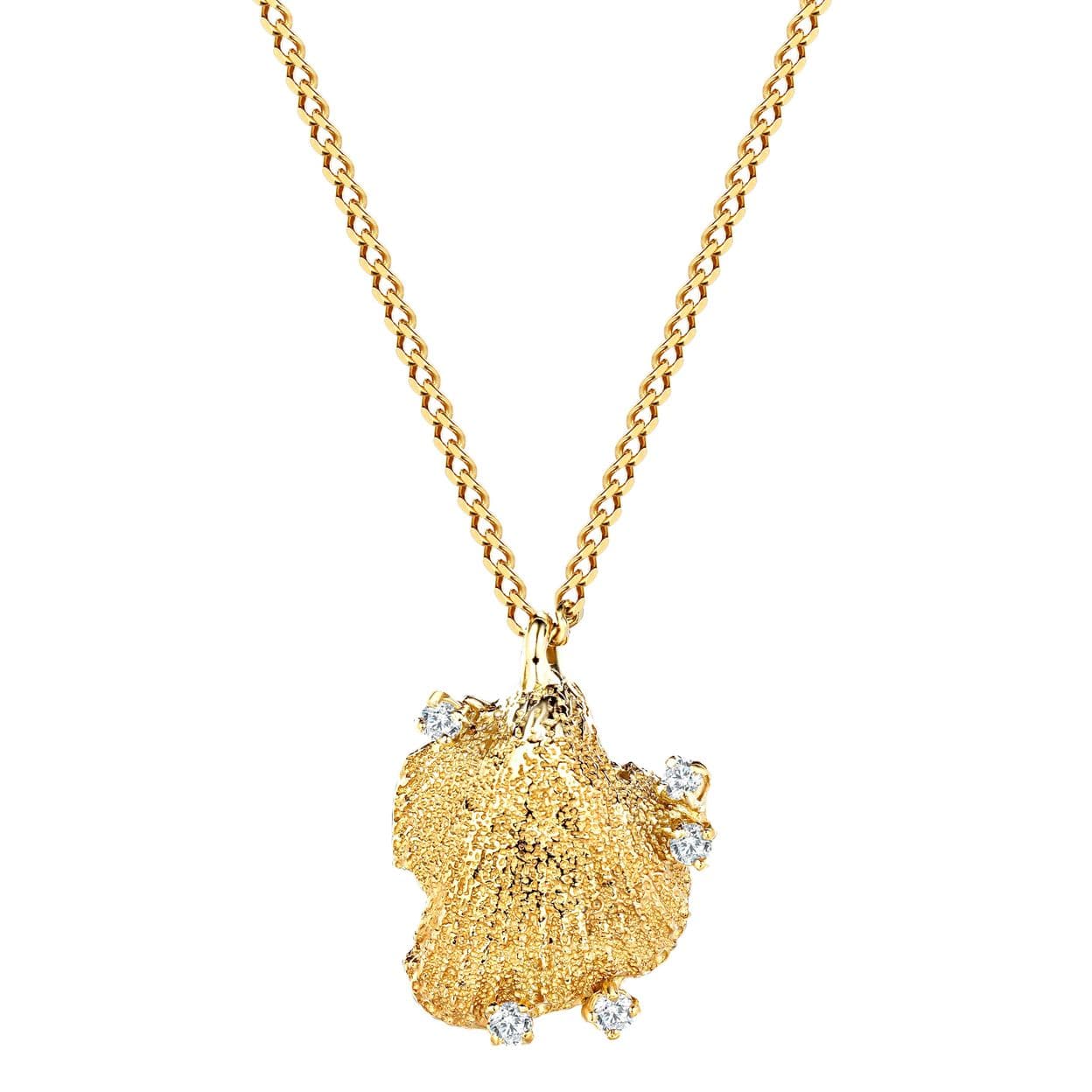 Купить MORE VNUTRI Колье с одной неровной ракушкой со вставками, позолота