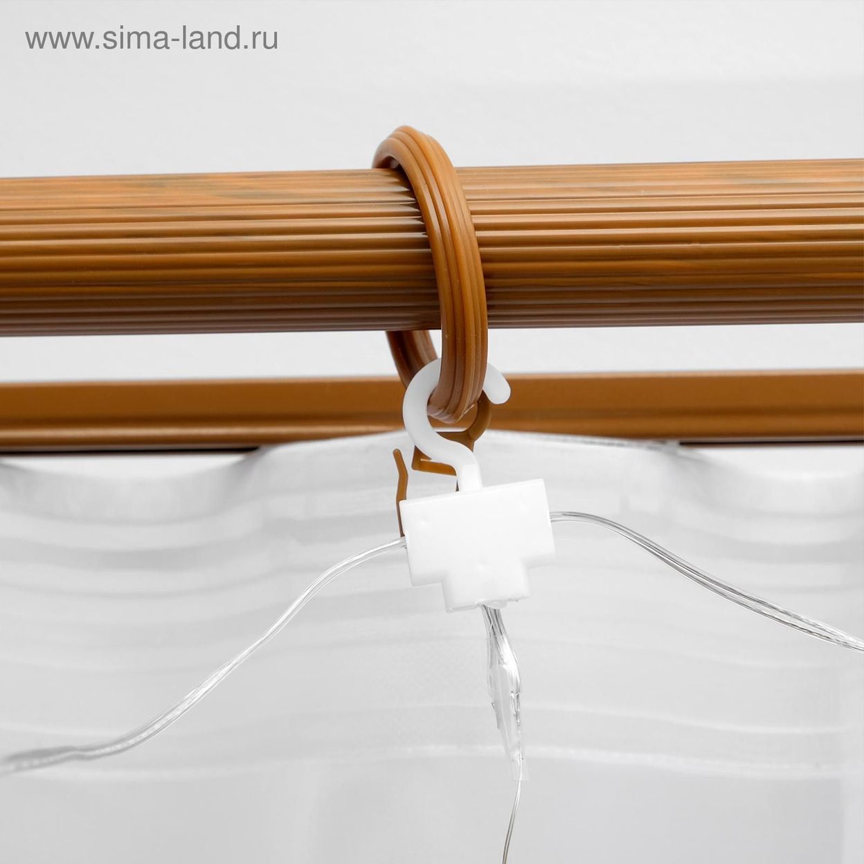 Купить Гирлянда «Занавес» 2.8 × 3 м роса на крючках, с пультом, 300 LED, свечение тёплое белое, 8 р.