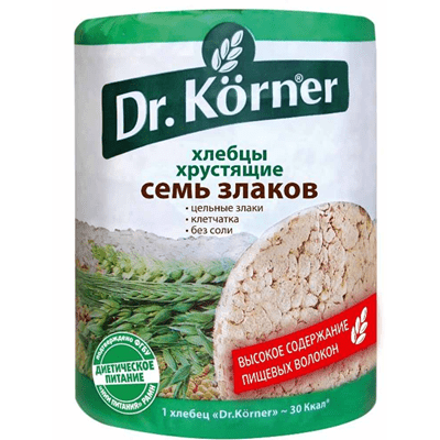 Купить DR.KORNER ХЛЕБЦЫ ХРУСТЯЩИЕ 7 ЗЛАКОВ 100 Г. доставка продуктов Тюмень . доставка продуктов в Тюмени . доставка фруктов Тюмень . доставка фруктов