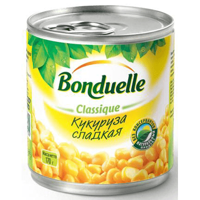 Купить КУКУРУЗА BONDUELLE 170 Г. с доставкой на дом . Доставка продуктов Тюмень , доставка продуктов в Тюмени , dostavka-produktov-tyumen , dostavka-p