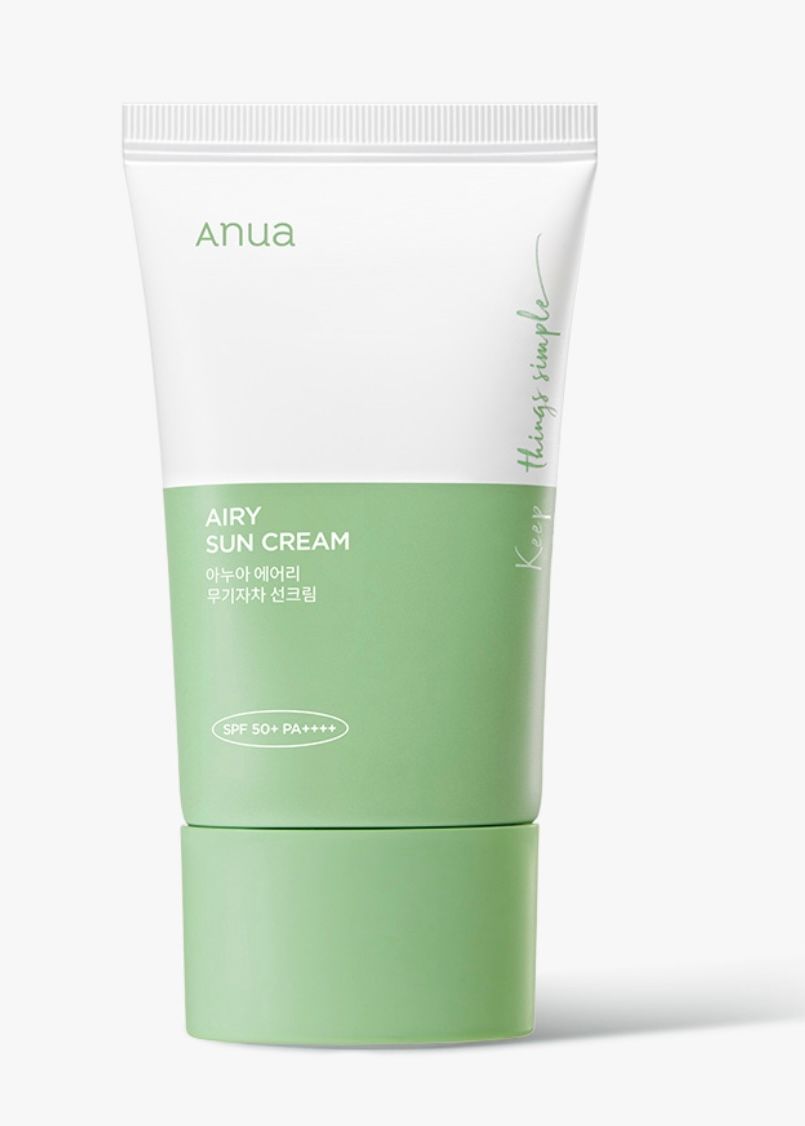 Купить Минеральный солнцезащитный крем с экстрактом хауттюйнии ANUA Airy Sun Cream SPF50+ PA+