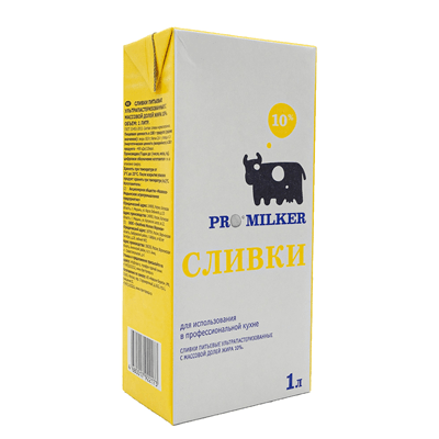 Купить СЛИВКИ 10% PROMILKER 1 Л. с доставкой на дом . Доставка продуктов Тюмень , доставка продуктов в Тюмени , dostavka-produktov-tyumen , dostavka-p