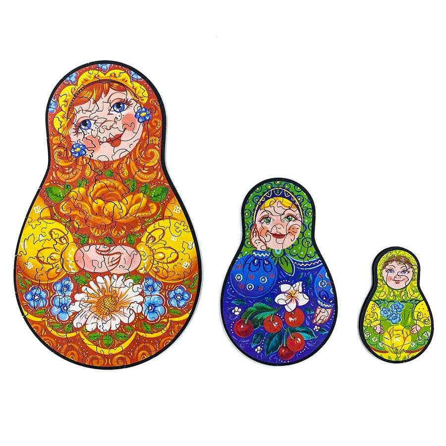 Купить Пазл фигурный деревянный Матрёшки