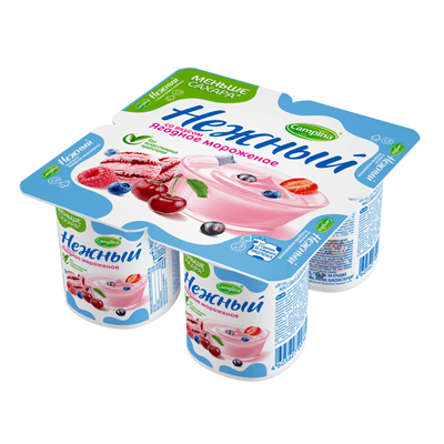 Купить ЙОГУРТ НЕЖНЫЙ 1,2% СО ВКУСОМ ЯГОДНОЕ МОРОЖЕНОЕ 100 Г. Х 24 ШТ. доставка продуктов Тюмень . доставка продуктов в Тюмени . доставка фруктов Тюмен