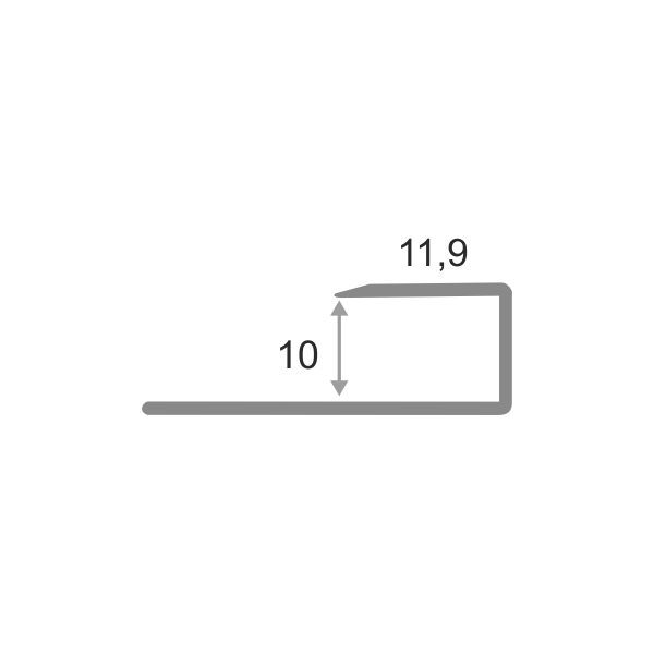 Купить П-образный профиль ПА-П10 для плитки 2,7м.