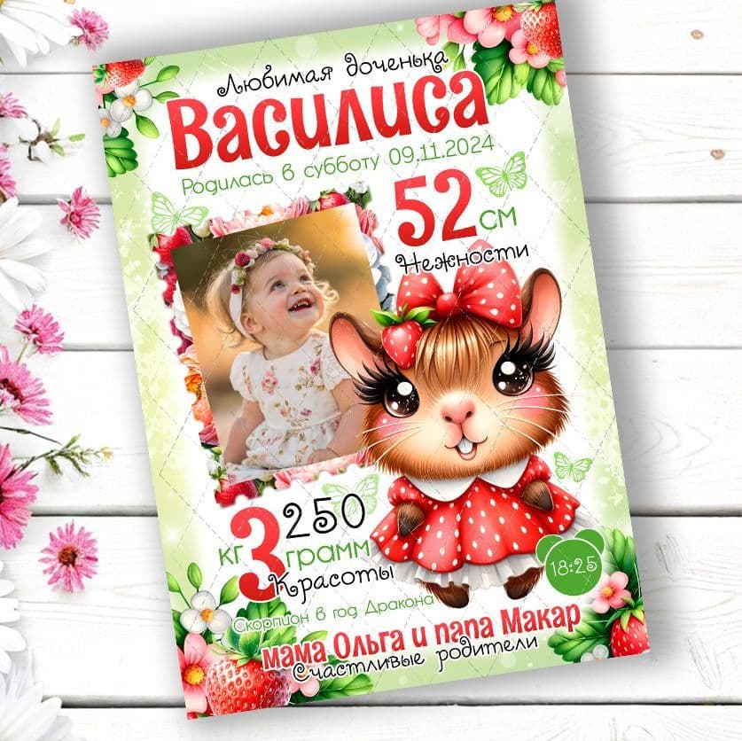 Купить Метрика "Капи" для девочки