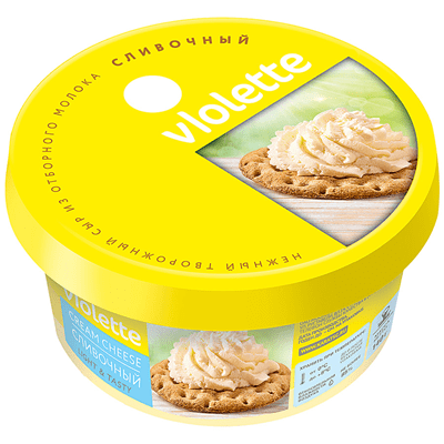 Купить СЫР ТВОРОЖНЫЙ VIOLETTE СЛИВОЧНЫЙ 140 Г.. с доставкой на дом . Доставка продуктов Тюмень , доставка продуктов в Тюмени , dostavka-produktov-tyum