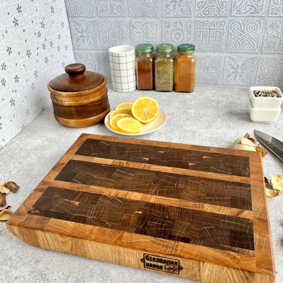 Купить Торцевая доска со вставками из мореного дуба