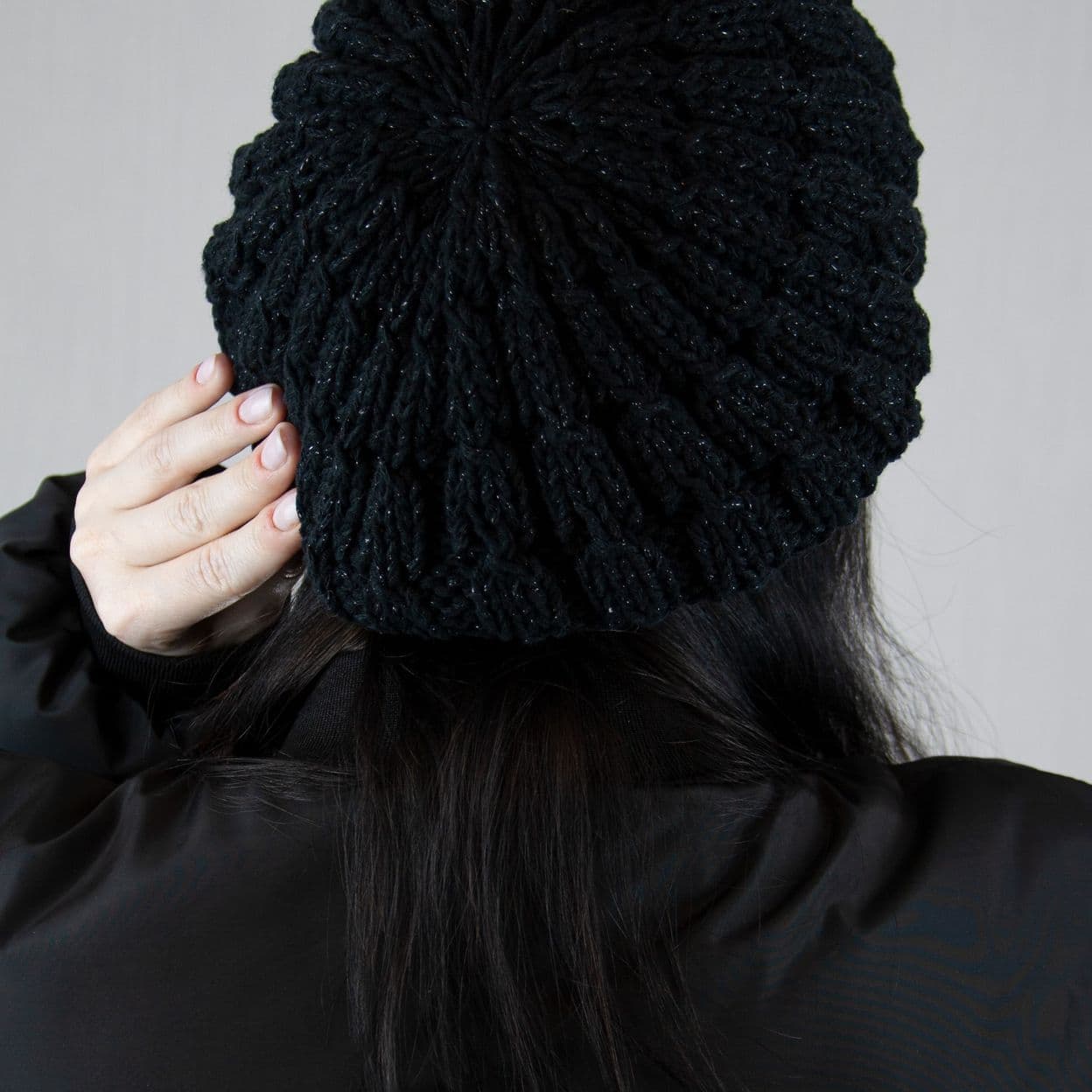 Купить Берет черный люрекс Коллекция "Only Black"