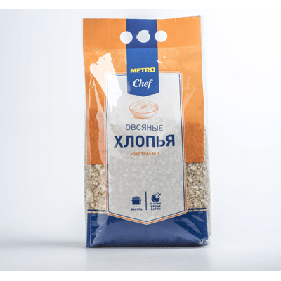 Купить ХЛОПЬЯ ОВСЯНЫЕ METRO CHEF ЭКСТРА №3 2 КГ. с доставкой на дом . Доставка продуктов Тюмень , доставка продуктов в Тюмени , dostavka-produktov-tyu
