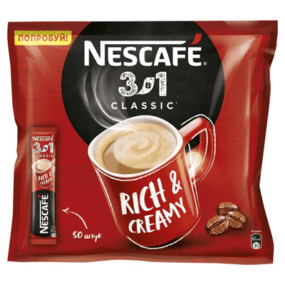 Купить КОФЕ NESCAFE CLASSIC 3В1 50 ШТ. X 14,5 Г. доставка продуктов Тюмень . доставка продуктов в Тюмени . доставка фруктов Тюмень . доставка фруктов 