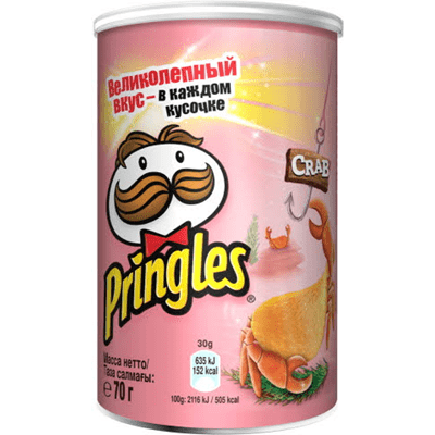 Купить PRINGLES ЧИПСЫ КАРТОФЕЛЬНЫЕ СО ВКУСОМ КРАБА 70 Г. с доставкой на дом . Доставка продуктов Тюмень , доставка продуктов в Тюмени , dostavka-produ