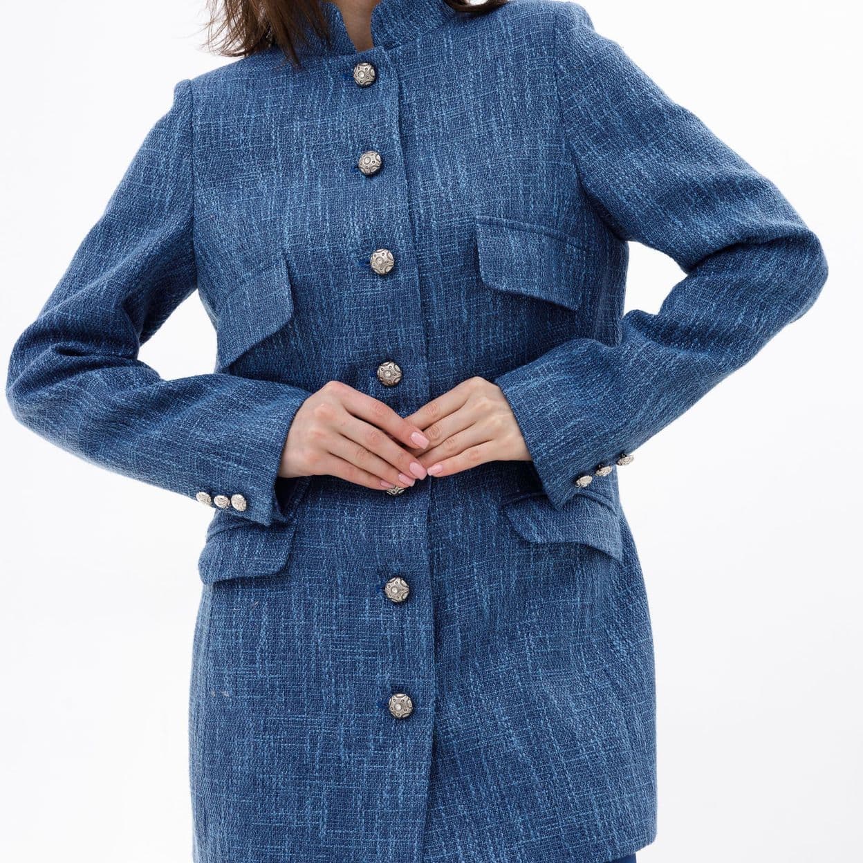 Купить Жакет женский из твида синий